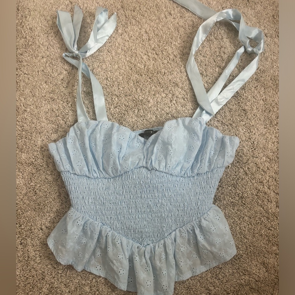 Baby blue top from boutique